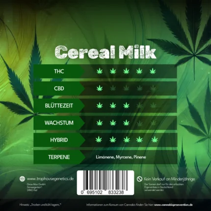 Cereal Milk feminisierte Cannabis Sorte von Traphouse Genetics - süß, cremig, labortestet