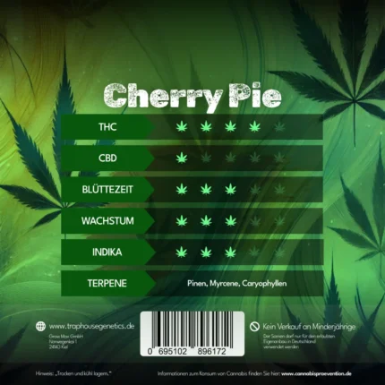 Cherry Pie feminisierte Cannabis Sorte von Traphouse Genetics - kirschig, süß, labortestet