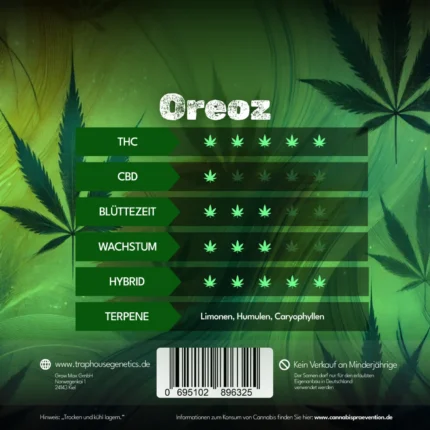 Oreoz feminisierte Cannabis-Sorte von Traphouse Genetics - cremig, dunkel, labortestet