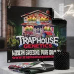 Traphouse Genetics Banner mit Logo für Growshops und Weed Lifestyle Deko zu Hause